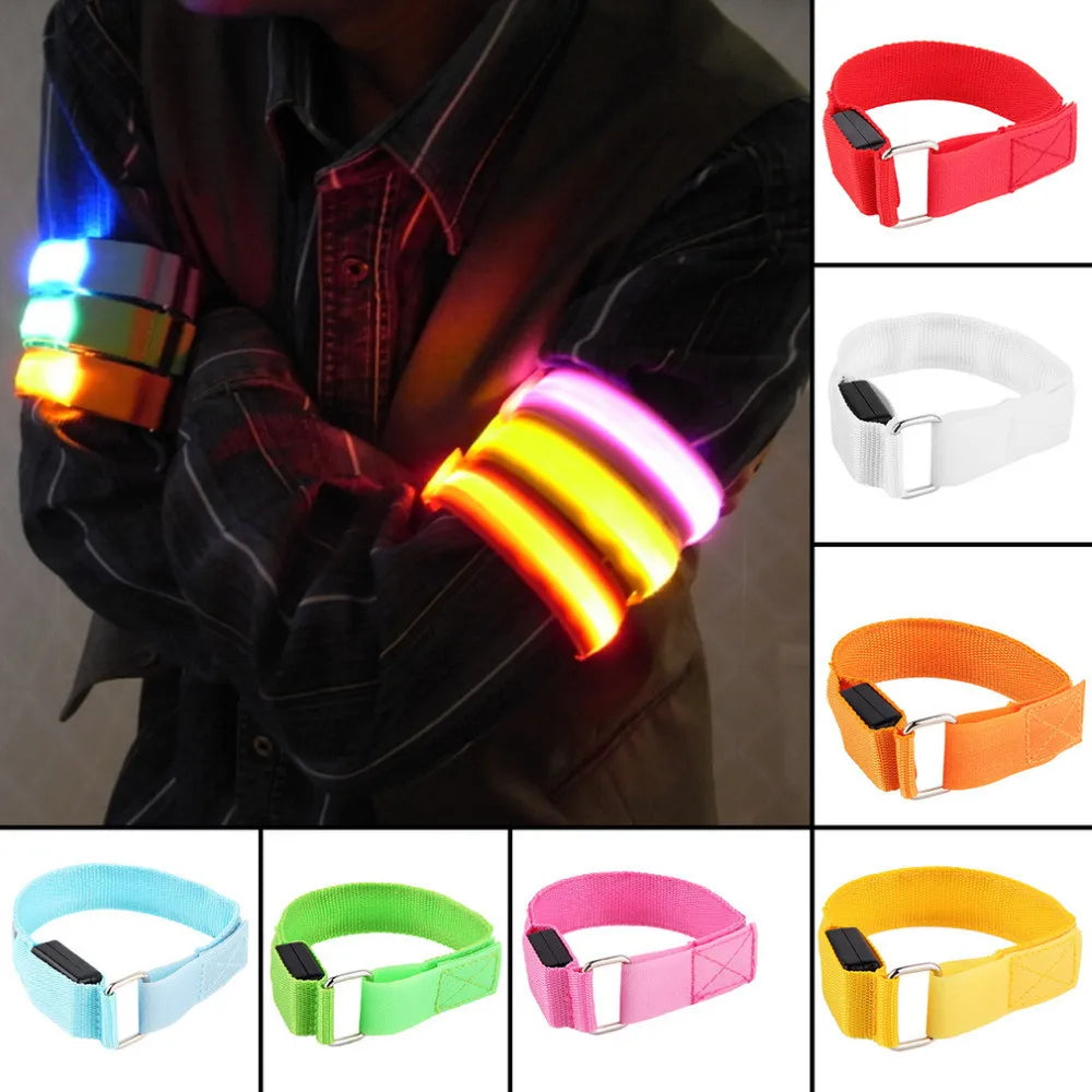 LED Light Armbands Flashing Fiber Optic Glowing Bracelet Wrist Strap Christmas Cheer Luminous Arm Straps running led light