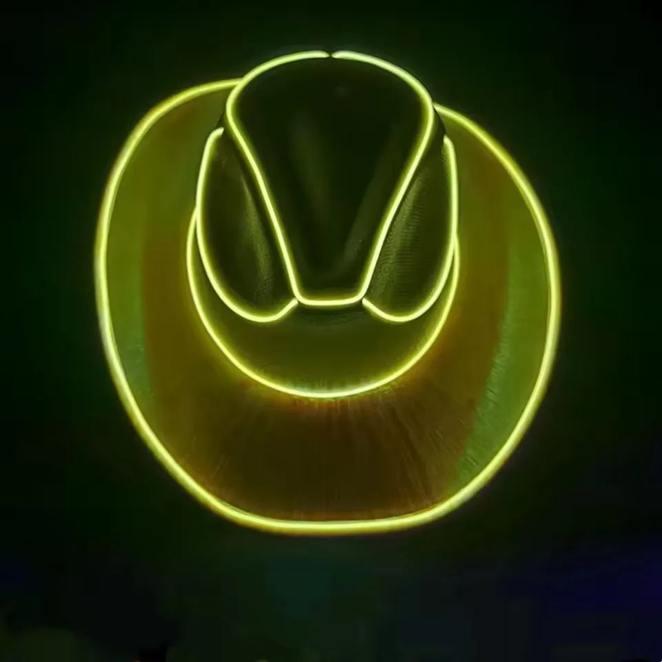 Led Cowboy Hat Colorful Colorful Denim Hat Glowing Cowgirl Hat Glowing For Dance Costume Christmas Party Halloween Party
