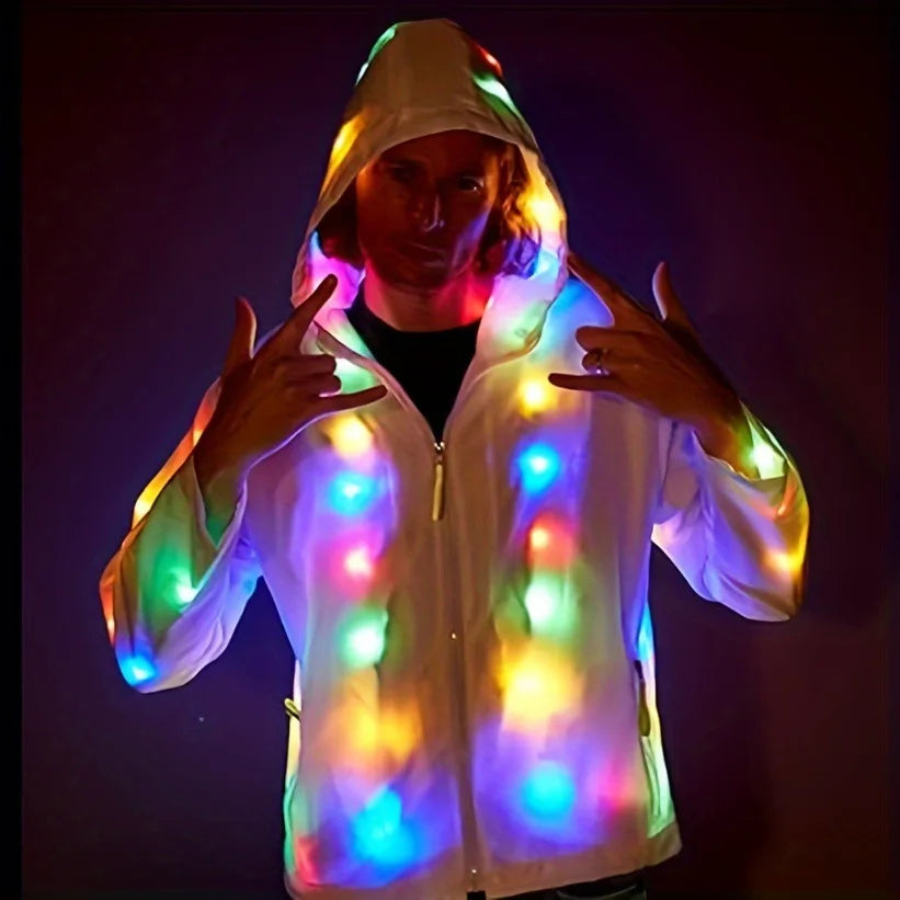 Led Lighs Waterproof Clothes Cool Night Running Props Glowing Jacket with Led Lights Rave Performance Dress for Dancing