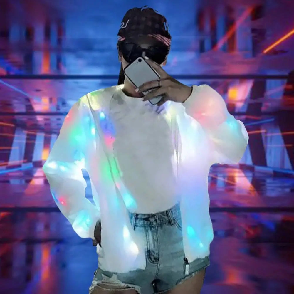 Colorful Light Led Glowing Jacket Light-up Nightclub Bar Party Jacket LED Luminous Hip Hop Stage Performance Jacket Dance Coat