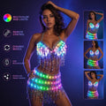LED Glowing Sequin Tassel Dance Costume Light Up Festival Performance Outfit for Women Party Show