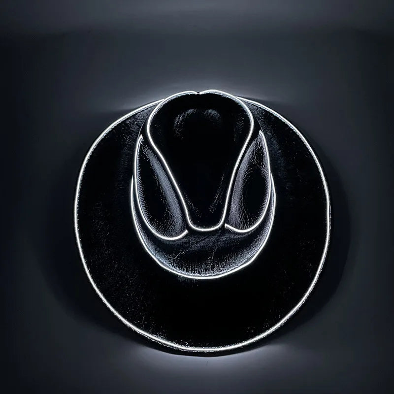 Led Cowboy Hat Colorful Colorful Denim Hat Glowing Cowgirl Hat Glowing For Dance Costume Christmas Party Halloween Party