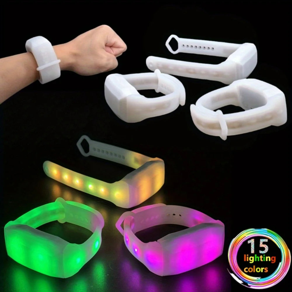15-Color Glowing Fluorescent Bracelet Led Bracelet  LED Accessory for Wedding Birthday Dark Party