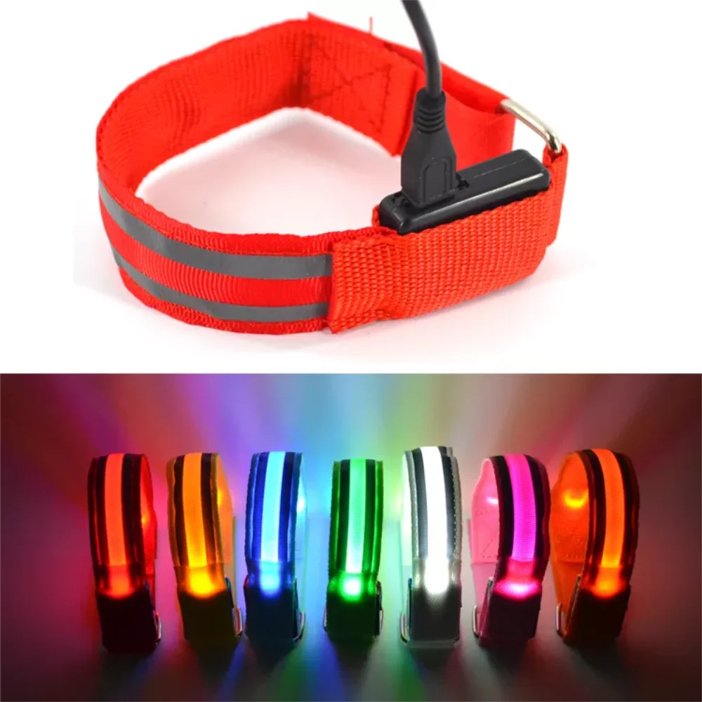 LED Light Armbands Flashing Fiber Optic Glowing Bracelet Wrist Strap Christmas Cheer Luminous Arm Straps running led light
