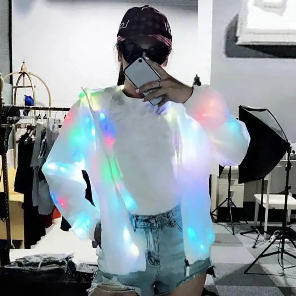 Colorful Light Led Glowing Jacket Light-up Nightclub Bar Party Jacket LED Luminous Hip Hop Stage Performance Jacket Dance Coat