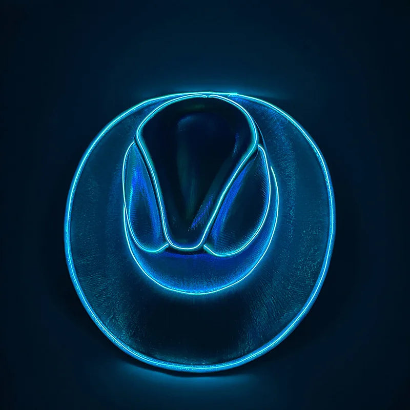 Led Cowboy Hat Colorful Colorful Denim Hat Glowing Cowgirl Hat Glowing For Dance Costume Christmas Party Halloween Party