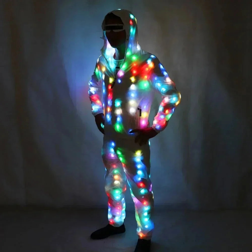 Led Lighs Waterproof Clothes Cool Night Running Props Glowing Jacket with Led Lights Rave Performance Dress for Dancing