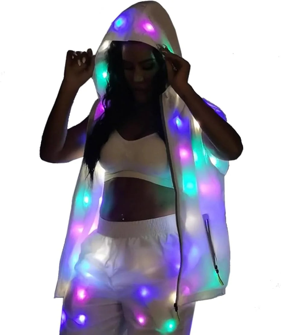 Led Lighs Waterproof Clothes Cool Night Running Props Glowing Jacket with Led Lights Rave Performance Dress for Dancing