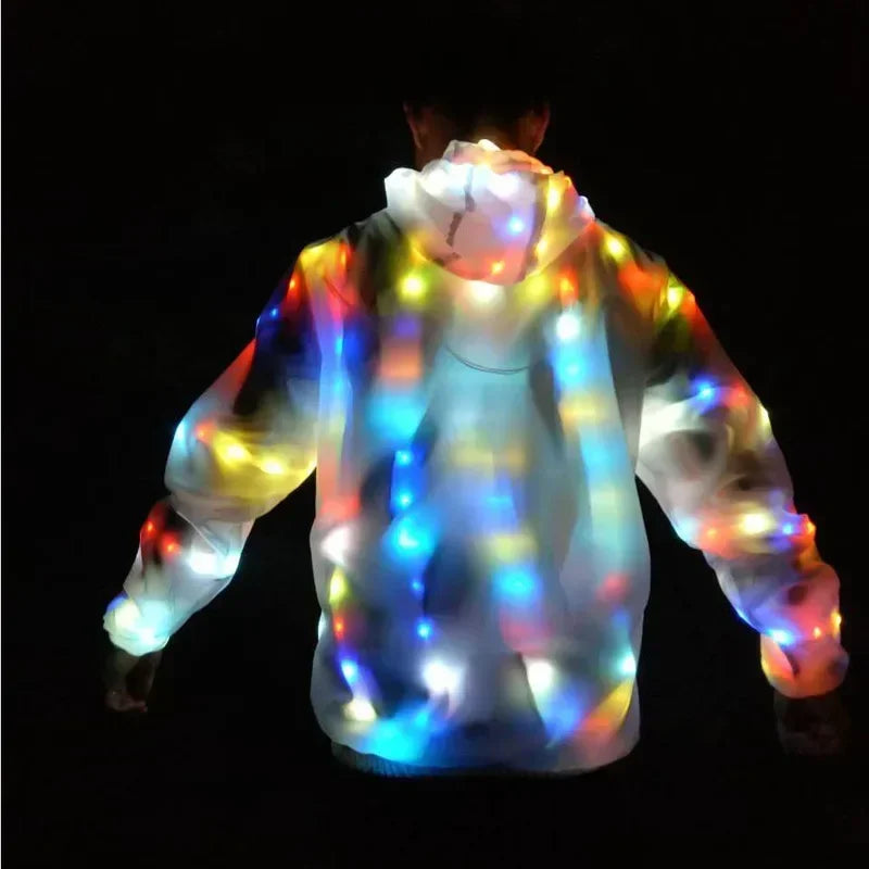 Led Lighs Waterproof Clothes Cool Night Running Props Glowing Jacket with Led Lights Rave Performance Dress for Dancing