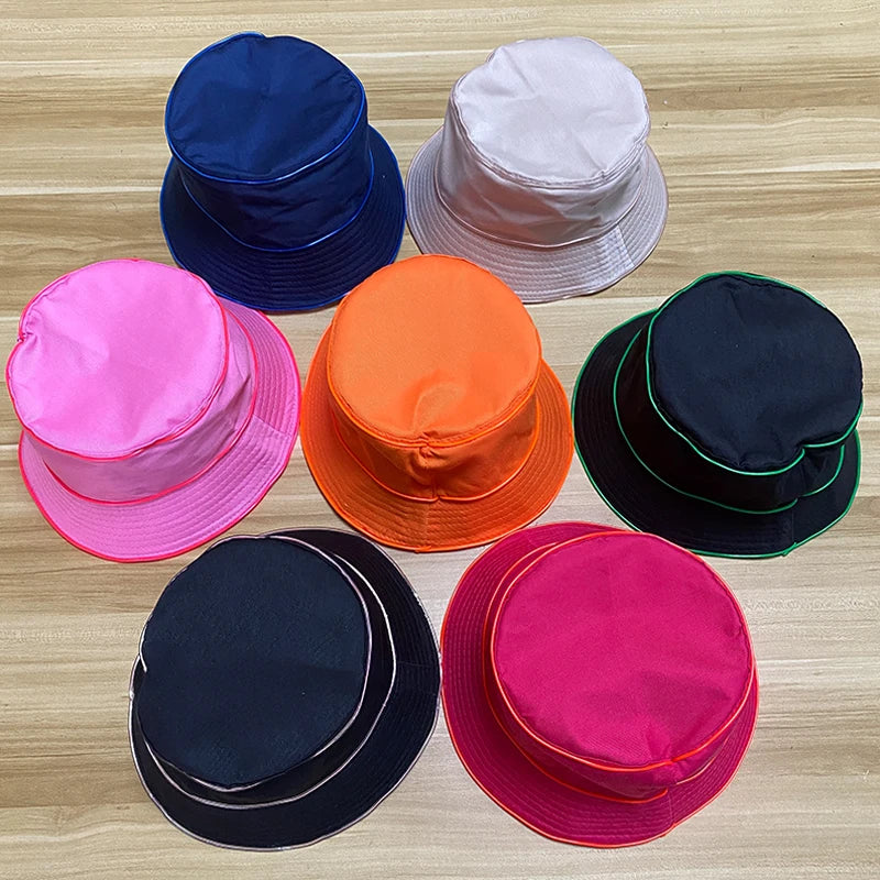 Luminous Neon LED Men Women Solid Color Bucket Hats Hip Hop Panama Cap Fisherman Hats Cotton Outdoor Summer Casual Fishing Cap
