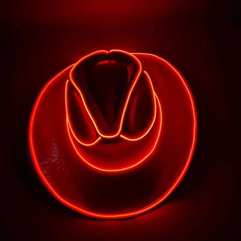 Led Cowboy Hat Colorful Colorful Denim Hat Glowing Cowgirl Hat Glowing For Dance Costume Christmas Party Halloween Party