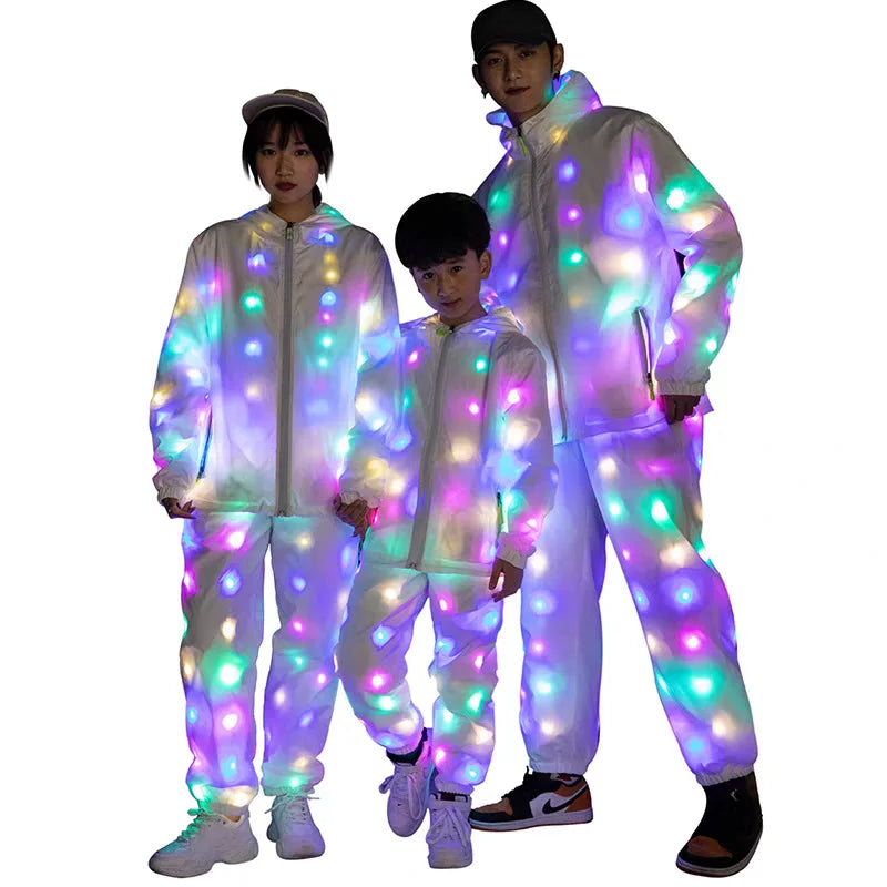Led Lighs Waterproof Clothes Cool Night Running Props Glowing Jacket with Led Lights Rave Performance Dress for Dancing