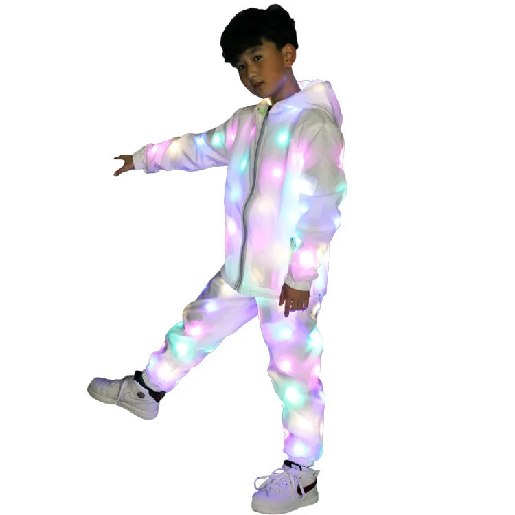 LED Clothes Lumnious Glow Dancing Costume Halloween Christmas Party Clothes Rave Jacket Led Night Run Light Waterproof Clothes