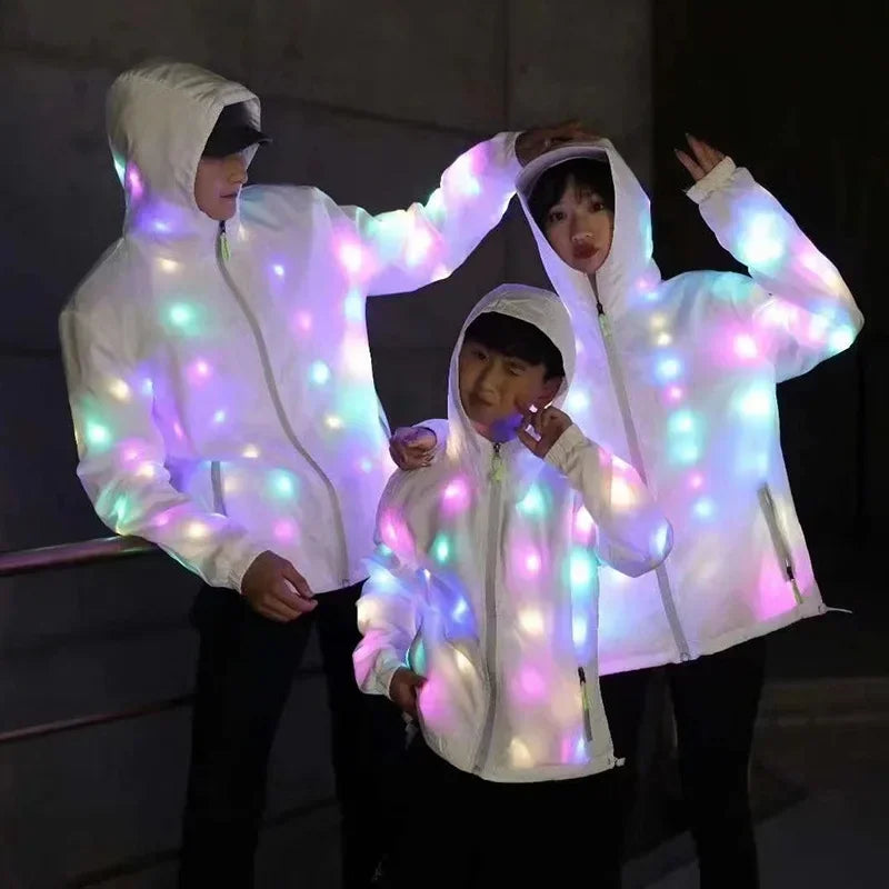 New Novelty LED Light Up Costume Stage Performance Jacket Pants Neon Luminous Clothing Birthday Party Costume For Show